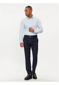 Calvin Klein Koszula Micro Dot K10K112884 Niebieski Slim Fit. Kolor: niebieski. Materiał: bawełna