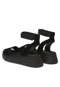 Calvin Klein Jeans Espadryle Sporty Wedge Rope Su Con YW0YW00977 Czarny. Kolor: czarny. Materiał: skóra, zamsz. Styl: sportowy #4