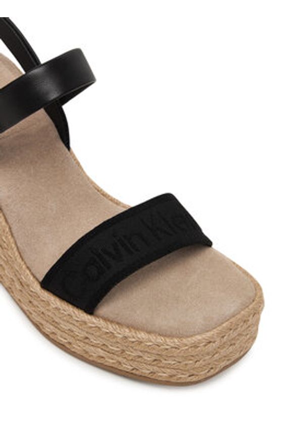 Calvin Klein Espadryle Wedge Espad 70 Webbing Lth HW0HW02901 Czarny. Kolor: czarny. Materiał: skóra