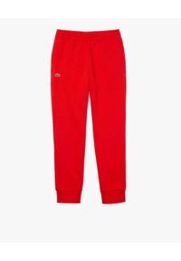 Lacoste - LACOSTE - Czerwone spodnie dresowe Sport Tennis. Kolor: czerwony. Materiał: dresówka. Wzór: haft, aplikacja #4