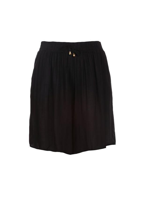 Born2be - Czarne Szorty Merella. Kolor: czarny. Materiał: wiskoza, tkanina, koronka. Długość: krótkie. Styl: sportowy