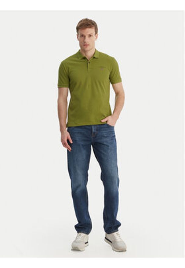 Napapijri Polo Elbas NP0A4GDL Zielony Regular Fit. Typ kołnierza: polo. Kolor: zielony. Materiał: bawełna