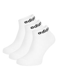 Adidas - adidas Skarpety HT3451 3-PACK Biały. Kolor: biały. Materiał: materiał, bawełna