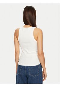 Calvin Klein Jeans Top J20J224762 Biały Slim Fit. Kolor: biały. Materiał: bawełna #4