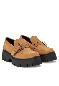 Hugo - HUGO Loafersy 50541731 Beżowy. Kolor: beżowy. Materiał: zamsz, skóra #4