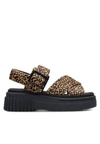 Clarks Sandały Evamar Wish 26182050 Brązowy. Kolor: brązowy. Materiał: skóra, zamsz
