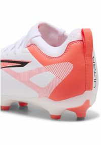 Puma - Młodzieżowe buty piłkarskie ULTRA 5 MATCH FG/AG PUMA White Black Glowing Red. Kolor: biały, czarny, czerwony, wielokolorowy. Sport: piłka nożna