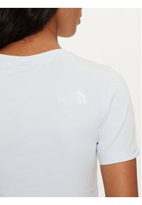 The North Face T-Shirt NF0A55AO Błękitny Cropped Fit. Kolor: niebieski. Materiał: bawełna