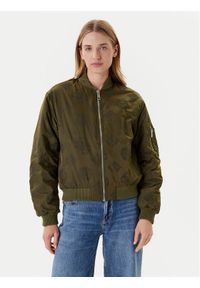 Guess Kurtka bomber W5YL08 WHDK2 Khaki Regular Fit. Kolor: brązowy. Materiał: syntetyk