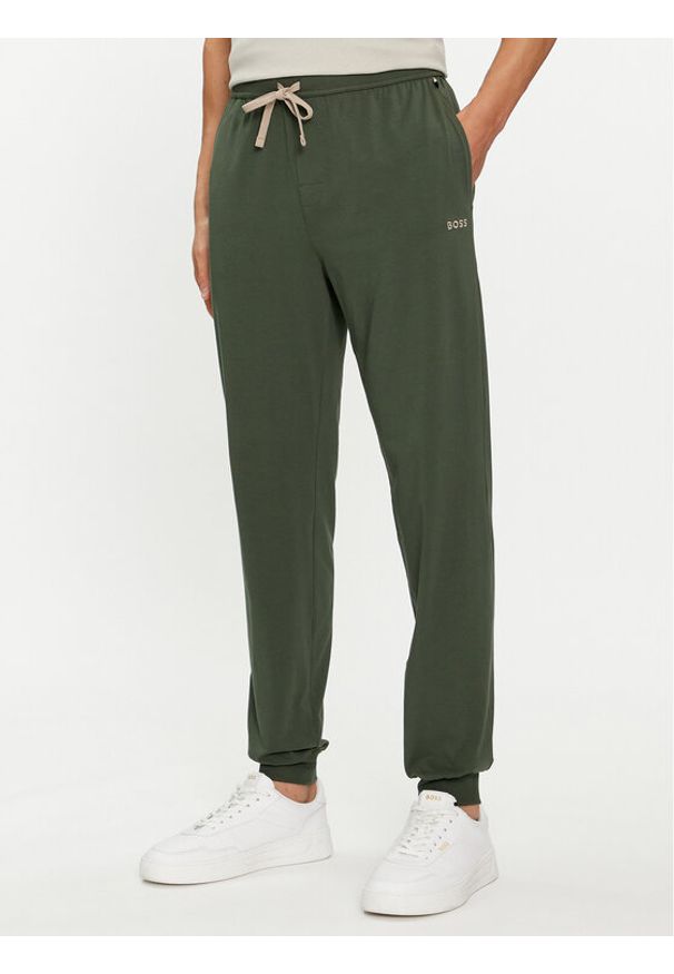 BOSS - Boss Spodnie dresowe Mix&Match 50515305 Zielony Regular Fit. Kolor: zielony. Materiał: bawełna