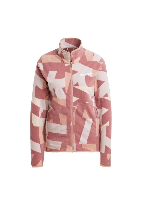 Adidas - Bluza Terrex Multi Printed Full-Zip Fleece. Kolor: czerwony, wielokolorowy, beżowy, brązowy. Materiał: polar, materiał