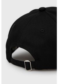 Trussardi Jeans - Trussardi czapka bawełniana kolor czarny gładka. Kolor: czarny. Materiał: bawełna. Wzór: gładki