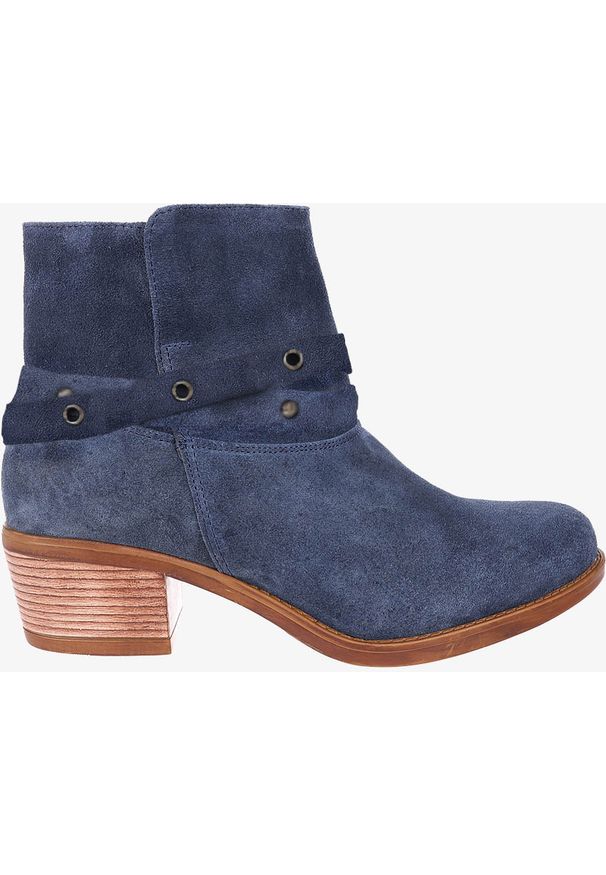Casu - Niebieskie botki kowbojki polska skóra casu ds-520-314. Kolor: niebieski. Materiał: skóra