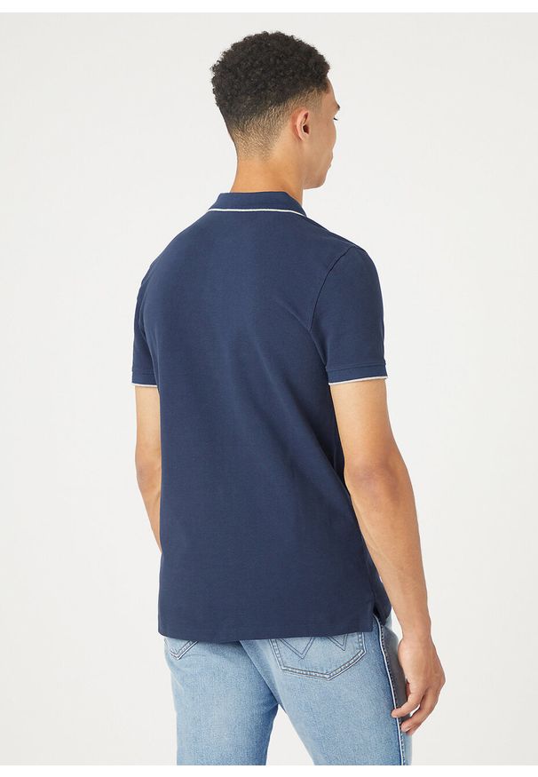 Wrangler - WRANGLER POLO SHIRT MĘSKA KOSZULKA POLO NAVY W7BHK4114 112324466. Typ kołnierza: polo