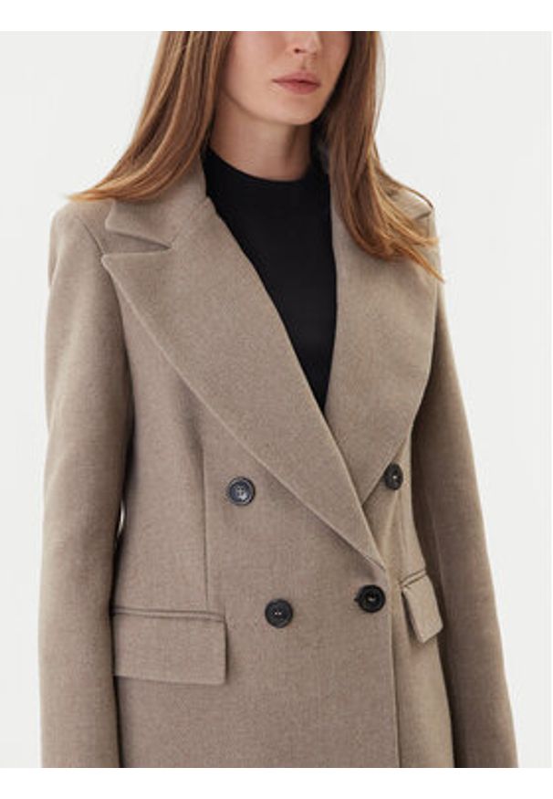 Maryley Płaszcz przejściowy 25IB807/01SS Beżowy Regular Fit. Kolor: beżowy. Materiał: syntetyk