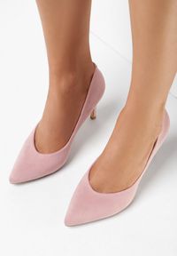 Born2be - Różowe Czółenka Ianene. Nosek buta: szpiczasty. Kolor: różowy. Materiał: zamsz. Obcas: na szpilce #5
