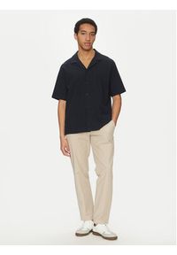 BOSS Koszula 50536745 Granatowy Relaxed Fit. Kolor: niebieski. Materiał: bawełna