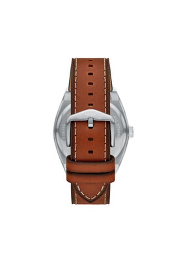 Fossil Zegarek Everett FS6115 Brązowy. Kolor: brązowy. Materiał: skóra