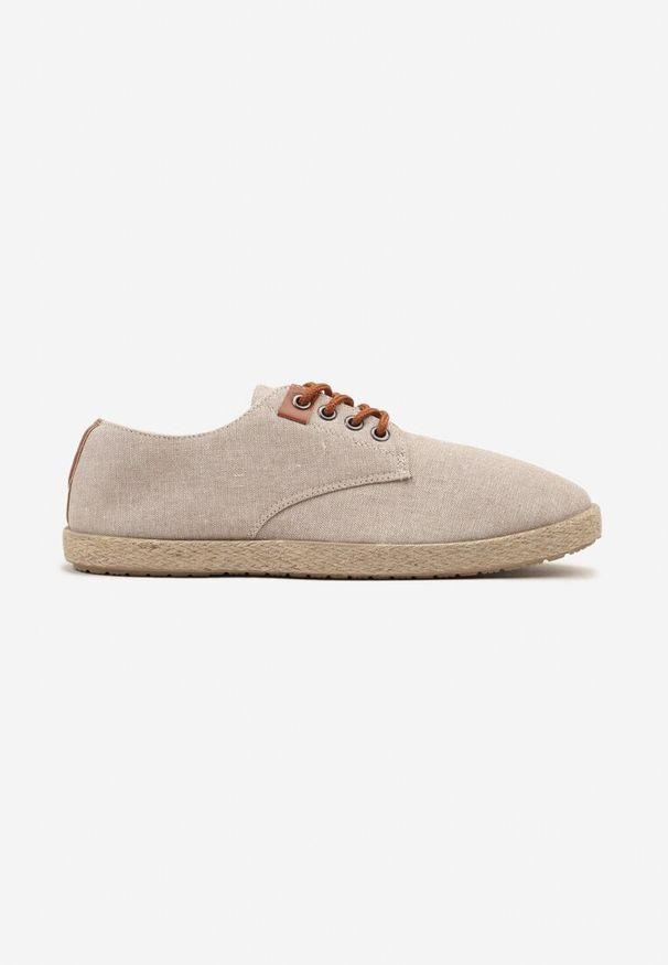 Born2be - Beżowe Trampki w Klasycznym Stylu Liliore. Okazja: na co dzień, na spotkanie biznesowe, do pracy, na spacer. Kolor: beżowy. Materiał: jeans. Styl: klasyczny