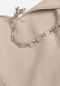 Born2be - Beżowa Sukienka Mini na Ozdobnych Ramiączkach z Asymetrycznym Dołem Maffah. Okazja: na wesele, na randkę, na ślub cywilny. Kolor: beżowy. Długość rękawa: na ramiączkach. Typ sukienki: asymetryczne. Długość: mini #3