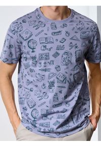 Sinsay - Koszulka we wzory - fioletowy. Kolor: fioletowy