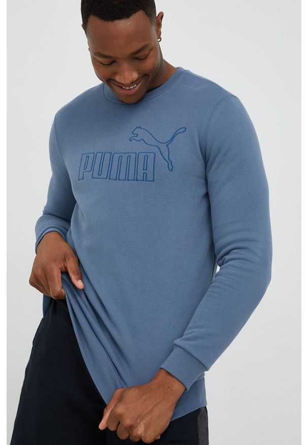 Puma bluza męska kolor fioletowy z aplikacją. Kolor: fioletowy. Materiał: materiał. Wzór: aplikacja
