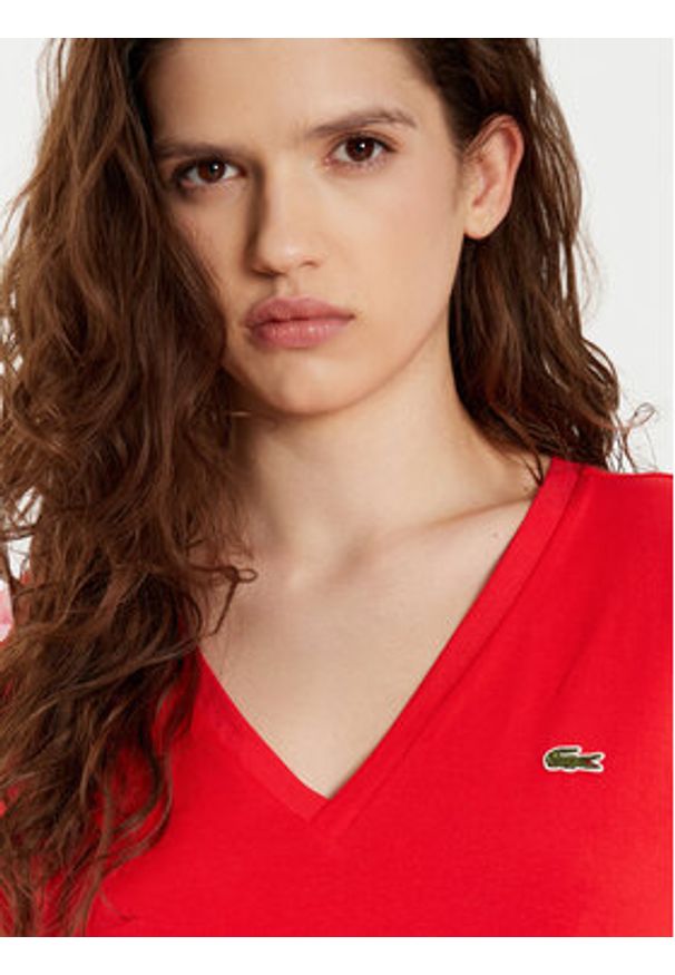 Lacoste T-Shirt TF7300 Czerwony Regular Fit. Kolor: czerwony. Materiał: bawełna