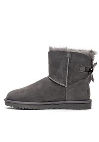 Ugg - Buty zimowe damskie UGG W Mini Bailey Bow II (1016501-GREY). Okazja: na plażę. Kolor: szary. Materiał: materiał. Sezon: zima. Styl: młodzieżowy