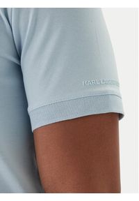 Karl Lagerfeld - KARL LAGERFELD Polo 745022 561235 Błękitny Regular Fit. Typ kołnierza: polo. Kolor: niebieski. Materiał: bawełna #5