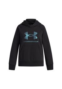 Bluza z kapturem dla dzieci Under Armour Rival Shimmer. Typ kołnierza: kaptur. Kolor: czarny. Sport: joga i pilates, fitness #1
