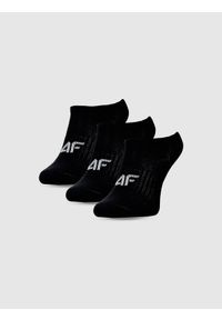 4f - 4F Skarpetki casual przed kostkę (3-pack) dziewczęce - czarne 32-34. Kolor: czarny. Materiał: bawełna, włókno, materiał, poliamid