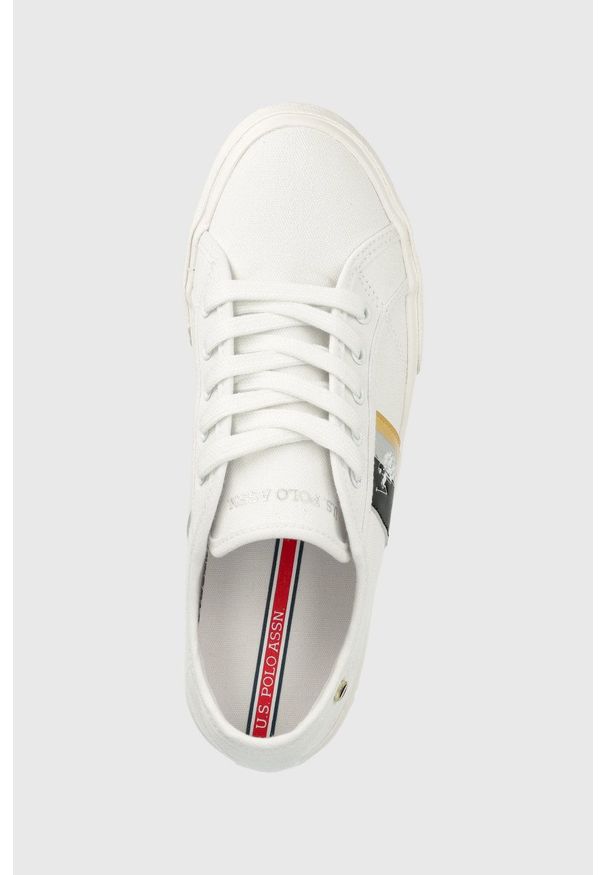 U.S. Polo Assn. tenisówki damskie kolor biały. Nosek buta: okrągły. Zapięcie: sznurówki. Kolor: biały. Materiał: guma