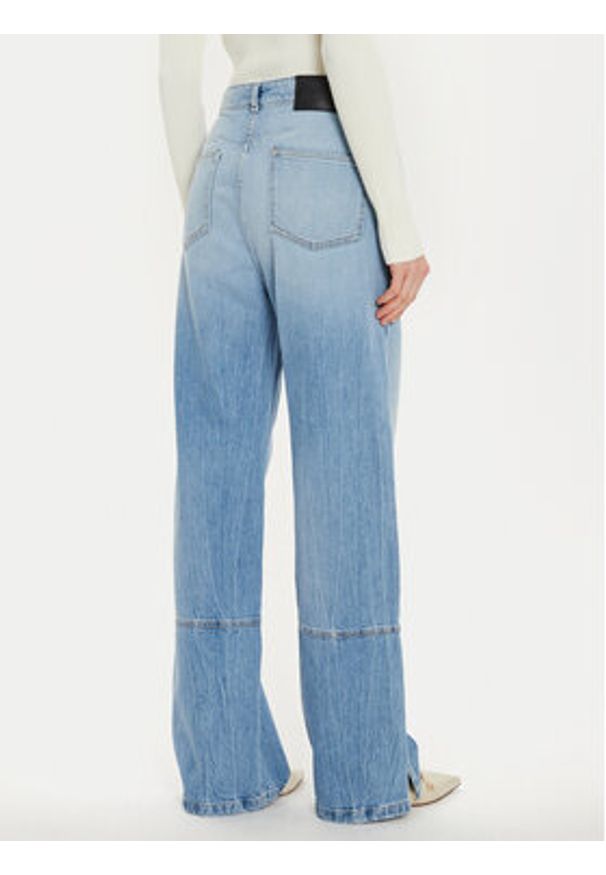 TwinSet - TWINSET Jeansy 242AT2272 Niebieski Wide Leg. Kolor: niebieski