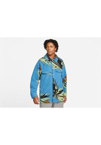 Kurtka uniwersalna męska Nike Ebron James Sherpa Button-up. Kolor: niebieski. Materiał: syntetyk. Sport: bieganie