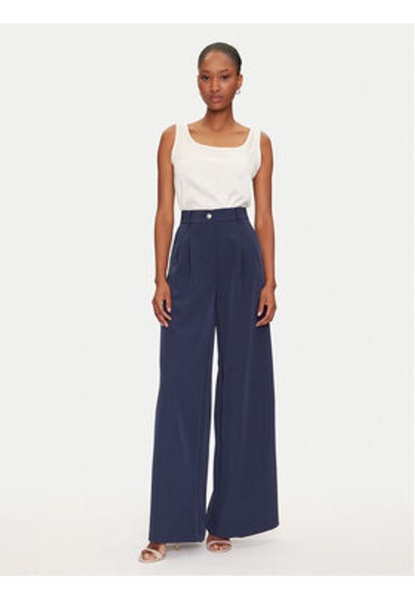 Guess Spodnie palazzo W5GB02 WH9Y2 Granatowy Wide Leg. Kolor: niebieski. Materiał: syntetyk