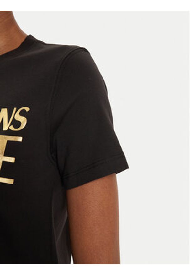 Versace Jeans Couture T-Shirt 77HAHT01 Czarny Regular Fit. Kolor: czarny. Materiał: bawełna