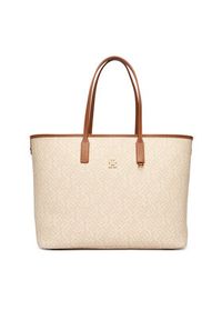 TOMMY HILFIGER - Tommy Hilfiger Torebka Th Monoplay Tote Le AW0AW17416 Beżowy. Kolor: beżowy. Materiał: skórzane #2