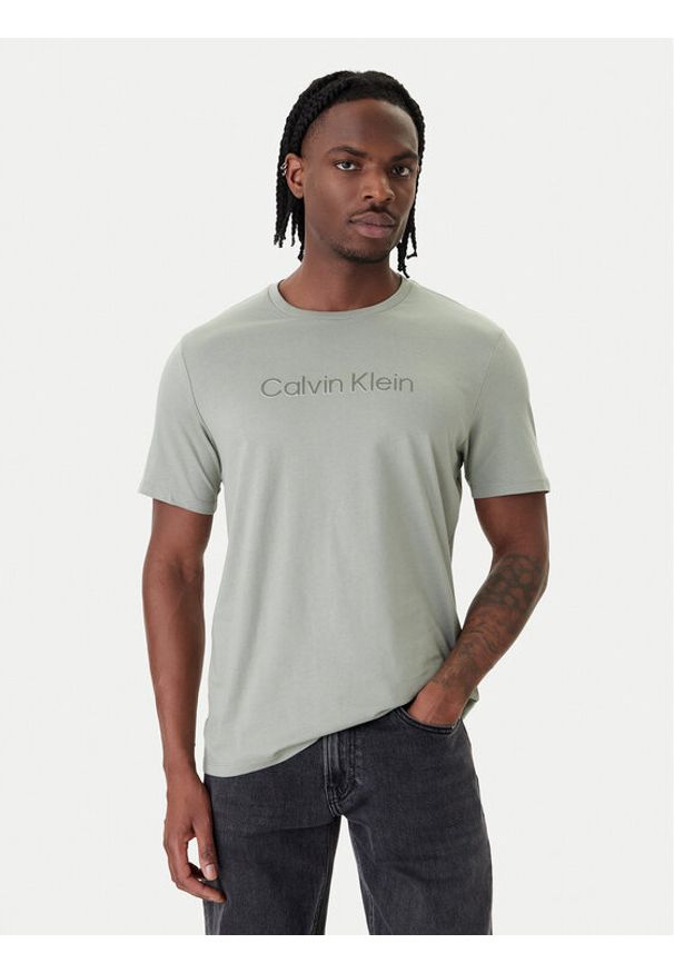 Calvin Klein T-Shirt LV04LF809G Szary Regular Fit. Kolor: szary. Materiał: bawełna