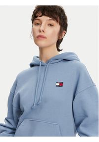 Tommy Jeans Bluza Badge DW0DW19414 Niebieski Boxy Fit. Kolor: niebieski. Materiał: bawełna #4