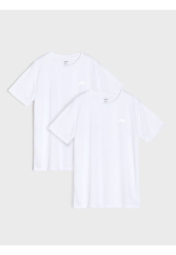 Sinsay - Koszulki sportowe 2 pack - biały. Kolor: biały. Styl: sportowy