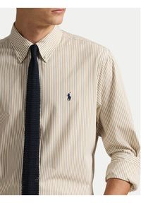 Polo Ralph Lauren Koszula 710929344500 Beżowy jasny Slim Fit. Typ kołnierza: polo. Kolor: beżowy. Materiał: bawełna #5