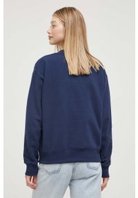 Superdry bluza damska kolor granatowy gładka. Kolor: niebieski. Materiał: włókno, materiał. Wzór: gładki. Styl: klasyczny #4