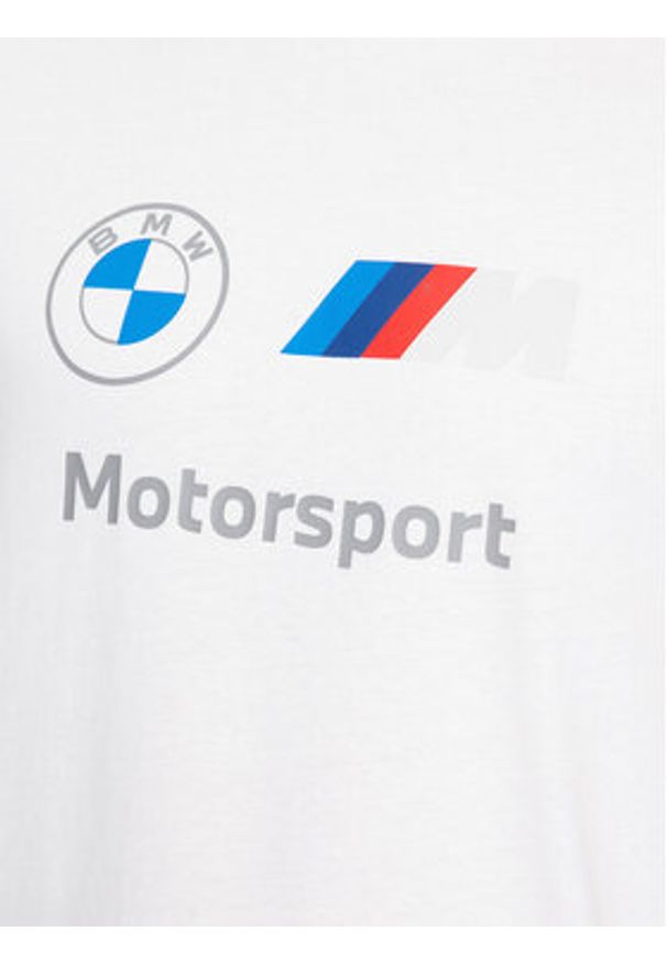 Puma T-Shirt Bmw Mms Ess Logo 621314 Biały Regular Fit. Kolor: biały. Materiał: bawełna