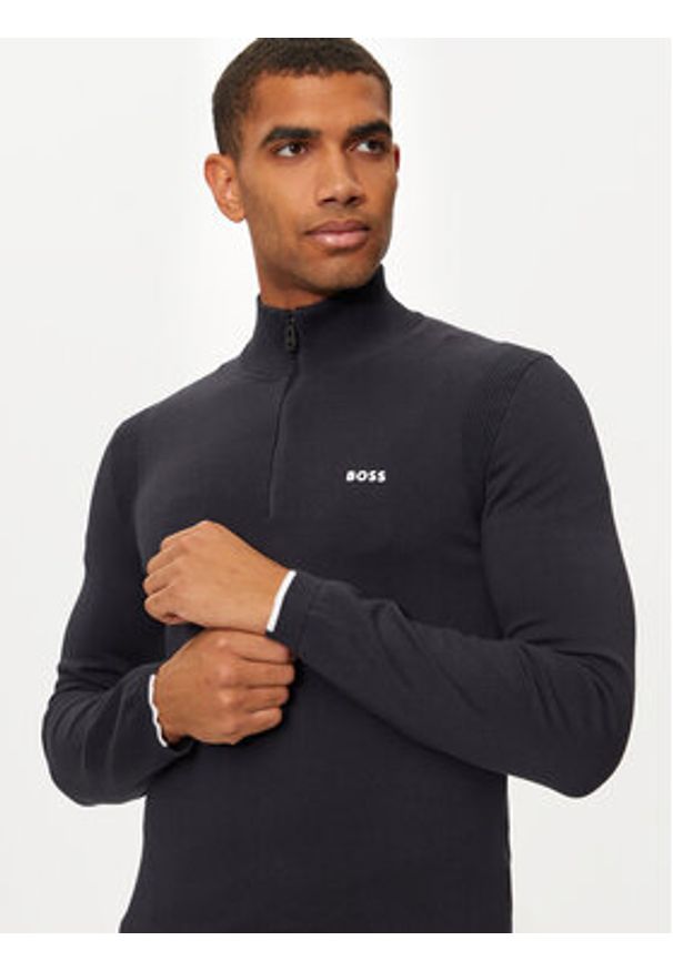 BOSS - Boss Sweter Ever-X_QZ 50498518 Granatowy Regular Fit. Kolor: niebieski. Materiał: bawełna