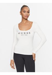 Guess Bluzka Carrie O2BM31 KBBU1 Écru Regular Fit. Materiał: bawełna