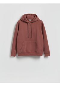 Reserved - Bluza z kapturem - bordowy. Typ kołnierza: kaptur. Kolor: czerwony. Materiał: bawełna, dzianina