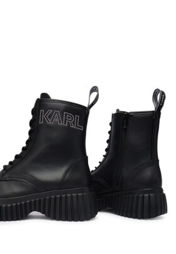 Karl Lagerfeld - KARL LAGERFELD Trzewiki KL44475 Czarny. Kolor: czarny. Materiał: skóra