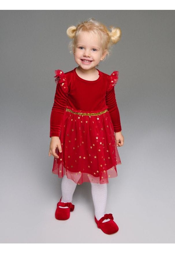 Sinsay - Elegancka sukienka babydoll - czerwony. Kolor: czerwony. Styl: elegancki