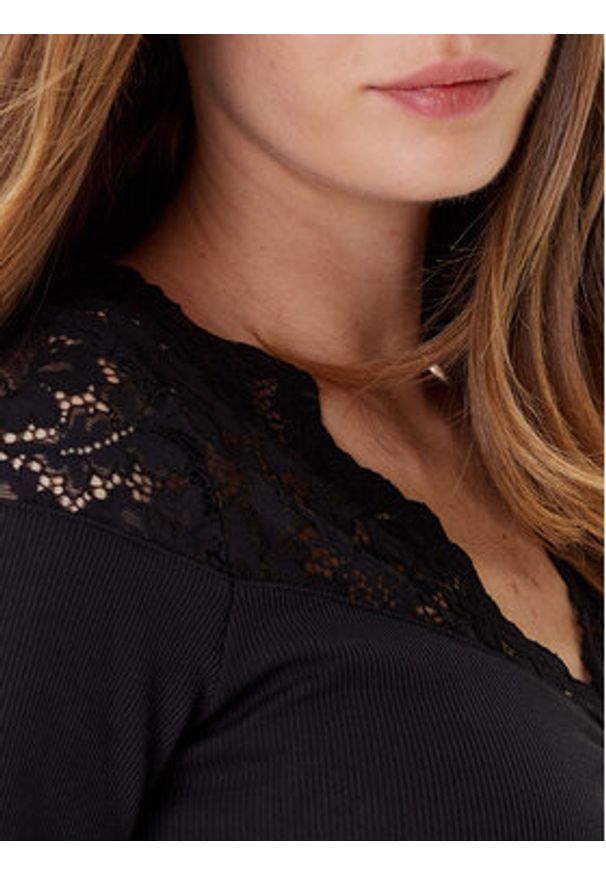Morgan Bluzka 252-DELINE Czarny Slim Fit. Kolor: czarny. Materiał: syntetyk