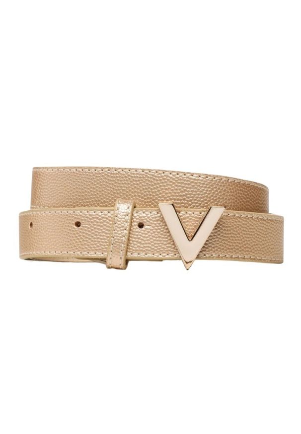 Valentino by Mario Valentino - VALENTINO Złoty damski pasek Divina. Kolor: złoty